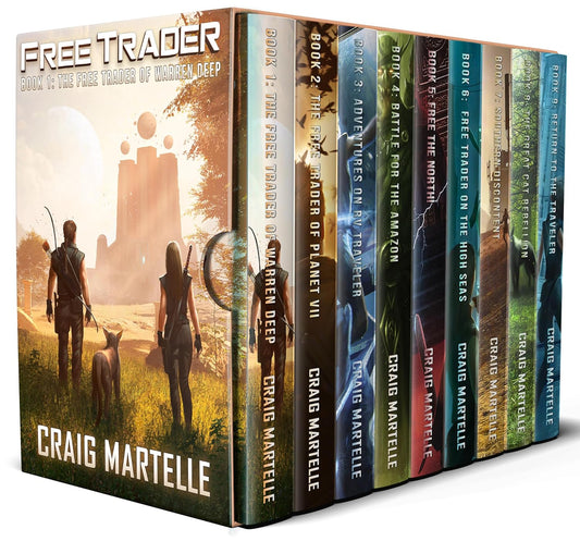 Free Trader - Complete Space Adventure, Paperbacks 1-9 (signed) PLUS a draft copy of the upcoming book 10