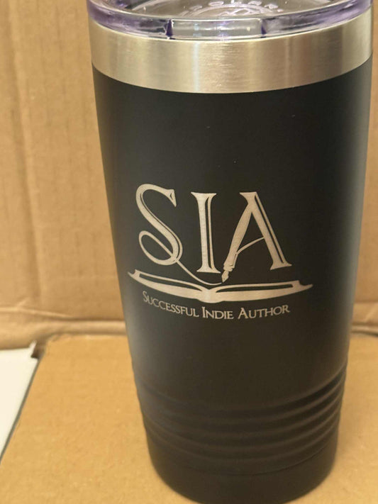 Successful Indie Author - Black Insulated steel 20 oz travel mug (Copy)